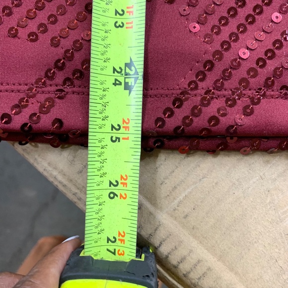 Luxology Red Sequin Cocktail Dress, Short Sleeve Party Dress Size Small - Picture 7 of 7